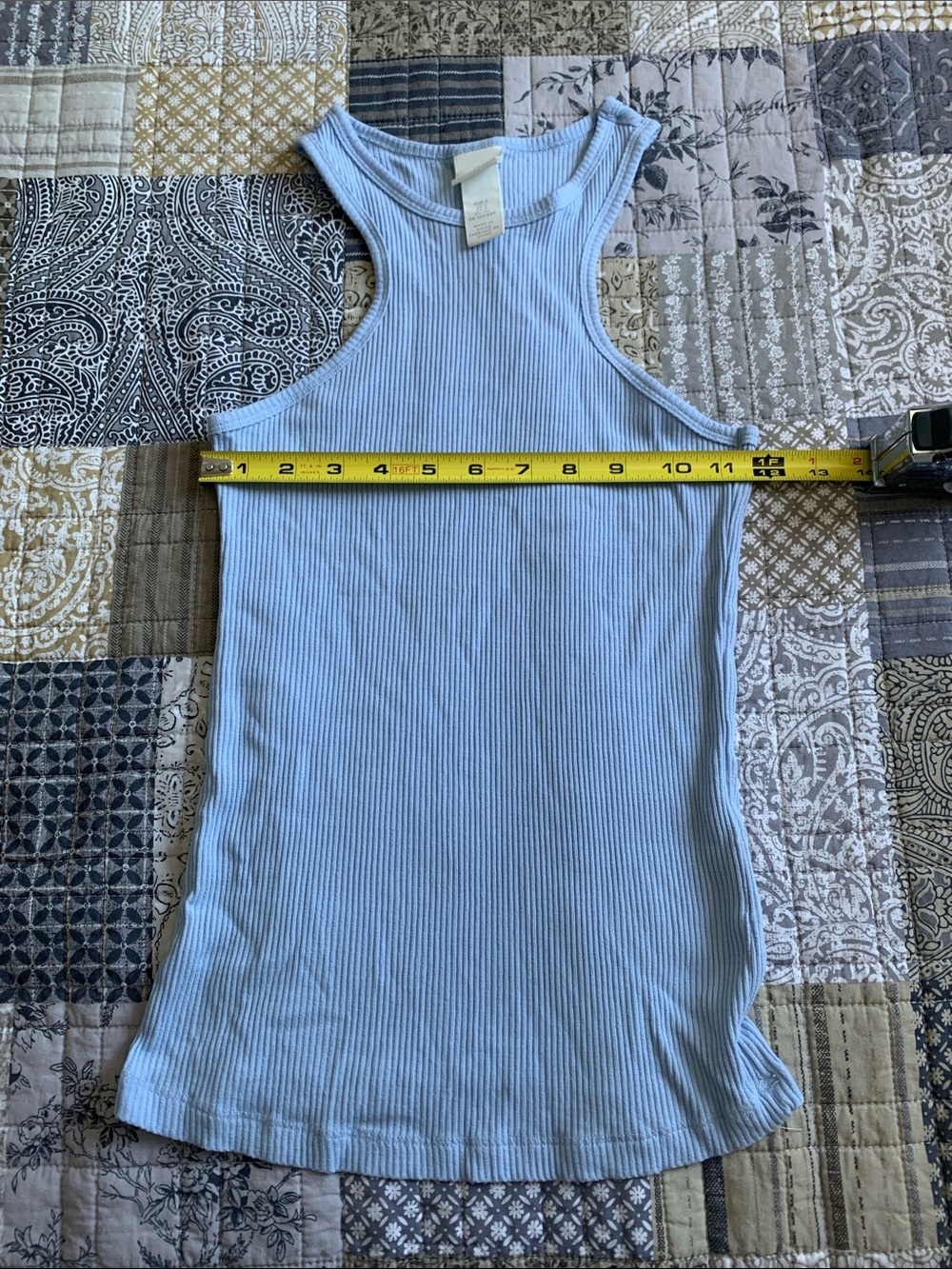 H&M Ribbed Racerback Tank Top - Light Blue - Picture 6 of 6